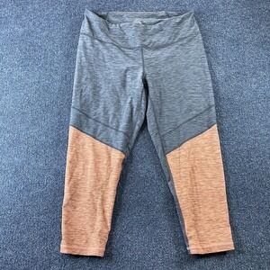 PrAna Leggings Womens Large Gray Colorblock Capri Yoga Gym Athletic Activewear